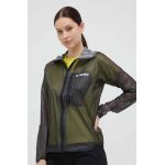 adidas TERREX geaca de ploaie Agravic 2.5-Layer femei, culoarea negru, de tranzitie