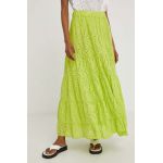 Answear Lab fusta din bumbac culoarea verde, maxi, evazati