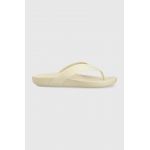Crocs șlapi Splash Flip femei, culoarea bej, cu toc plat 208218