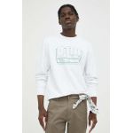 G-Star Raw hanorac de bumbac barbati, culoarea alb, cu imprimeu