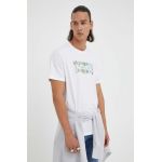 Levi's tricou din bumbac culoarea alb, cu imprimeu
