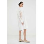 2NDDAY rochie din bumbac culoarea bej, mini, evazati