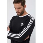 adidas Originals longsleeve din bumbac 3-Stripes Long Sleeve Tee culoarea negru, cu imprimeu  IA4877