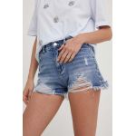 Answear Lab pantaloni scurti jeans femei, cu imprimeu, high waist