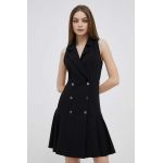 Dkny rochie culoarea negru, mini, mulata