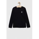 adidas Originals longsleeve din bumbac pentru copii culoarea negru, neted