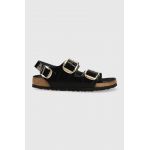 Birkenstock sandale de piele Milano Big Buckle femei, culoarea negru 1024211