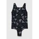 adidas Performance costum de baie dintr-o bucată pentru copii culoarea negru