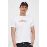 Alpha Industries tricou din bumbac Koszulka Alpha Industries Alpha Label T 118502 09 culoarea alb, cu imprimeu 118502.09-white
