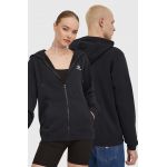 Converse bluză culoarea negru, cu glugă, neted 10024511.A01-BLACK