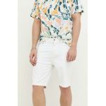 Hollister Co. pantaloni scurti jeans barbati, culoarea alb