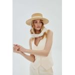 LE SH KA headwear palarie White Canotier culoarea bej