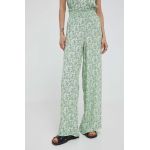 Pepe Jeans pantaloni femei, culoarea verde, drept, high waist