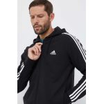 adidas hanorac de bumbac bărbați, culoarea negru, cu glugă, cu imprimeu  IC0433