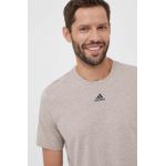 adidas tricou barbati, culoarea bej, melanj
