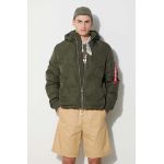 Alpha Industries geacă Logo Puffer bărbați, culoarea verde, de iarnă 108107.142-green