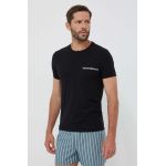 Emporio Armani Underwear tricou lounge 2-pack culoarea negru, cu imprimeu