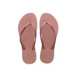 Havaianas slapi SLIM SPARKLE II femei, culoarea roz, cu toc plat, 4146937.6459