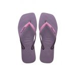 Havaianas slapi SQUARE GLITTER femei, culoarea violet, cu toc plat, 4148102.1780