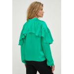 2NDDAY bluza femei, culoarea verde, neted