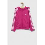 adidas bluza copii culoarea roz, cu glugă, cu imprimeu