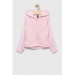 adidas bluza copii culoarea roz, cu glugă, cu imprimeu