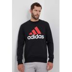 adidas hanorac de bumbac barbati, culoarea negru, cu imprimeu