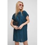 Medicine rochie culoarea turcoaz, mini, oversize