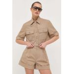Miss Sixty camasa femei, culoarea bej, cu guler clasic, regular