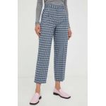 PS Paul Smith pantaloni de lana culoarea gri, fason tigareta, high waist