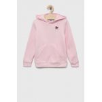 adidas Originals bluza copii culoarea roz, cu glugă, neted