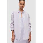 AllSaints camasa din bumbac Sasha femei, culoarea violet, cu guler clasic, relaxed