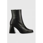 Alohas cizme de piele South femei, culoarea negru, cu toc drept, S00013.133