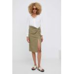 Answear Lab fusta din in culoarea verde, midi, creion