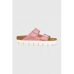 Birkenstock papuci din piele BIRKENSTOCK X PAPILLIO Arizona Chunky femei, culoarea roz, 1025291