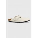 Birkenstock papuci din piele Boston femei, culoarea gri, 1025270