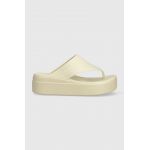 Crocs șlapi CrocsBrooklyn Flip femei, culoarea bej, cu platformă 209384