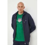 Gant bluza barbati, culoarea albastru marin, cu glugă, neted