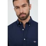 Gant camasa din bumbac barbati, culoarea albastru marin, cu guler button-down, regular
