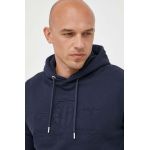 Gant hanorac de bumbac barbati, culoarea albastru marin, cu glugă, neted