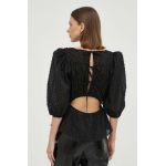 2NDDAY bluza femei, culoarea negru, neted