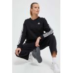 adidas hanorac de bumbac femei, culoarea negru, uni IC8766