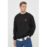 Armani Exchange hanorac de bumbac barbati, culoarea negru, cu imprimeu