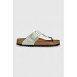 Birkenstock Gizeh Big Buckle culoarea verde, cu toc plat, 1024046