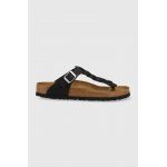 Birkenstock șlapi de piele femei, culoarea negru, cu toc plat 1021349-black