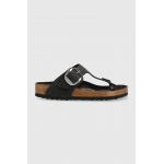 Birkenstock șlapi de piele femei, culoarea negru, cu toc plat 1023334-black