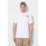 Ellesse tricou din bumbac culoarea alb, cu imprimeu SHR17638-BEIGE