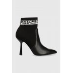Karl Lagerfeld botine PANDARA femei, culoarea negru, cu toc cui, KL31353
