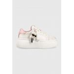 Karl Lagerfeld sneakers din piele KREEPER LO culoarea alb, KL42376N