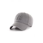 47brand șapcă de baseball din bumbac MLB New York Yankees culoarea gri, cu imprimeu  B-RGW17GWSNL-DY